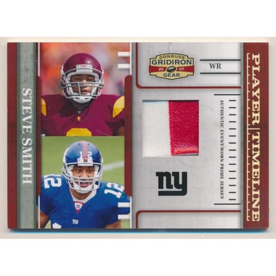 2007 Donruss Gridiron Gear Player Timeline Jerseys Prime #12 Steve Smith USC