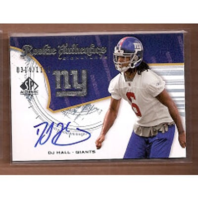 2008 SP Authentic #215 DJ Hall AU RC