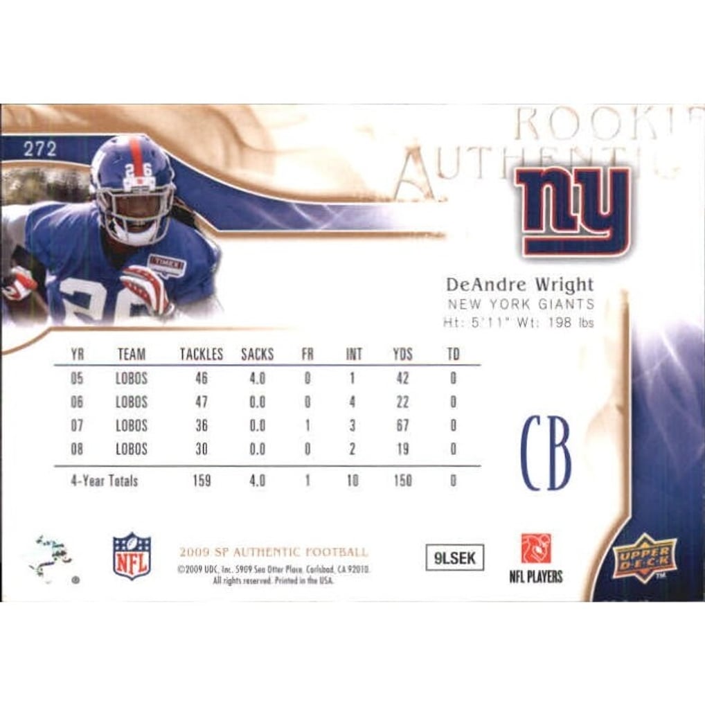 2009 SP Authentic Bronze #272 DeAndre Wright