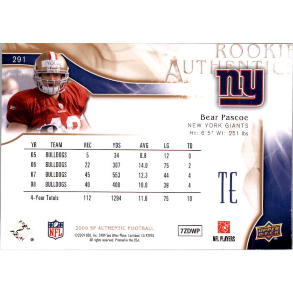 2009 SP Authentic Bronze #291 Bear Pascoe