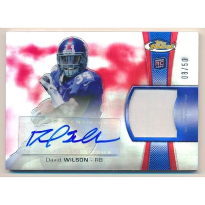 2012 Finest Rookie Patch Autographs Red Refractors #RAPDW David Wilson