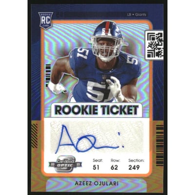 2021 Panini Contenders Optic Orange #166 Azeez Ojulari AU
