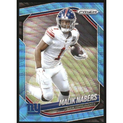 2025 Panini Prizm Prizms Blue Wave #206 Malik Nabers