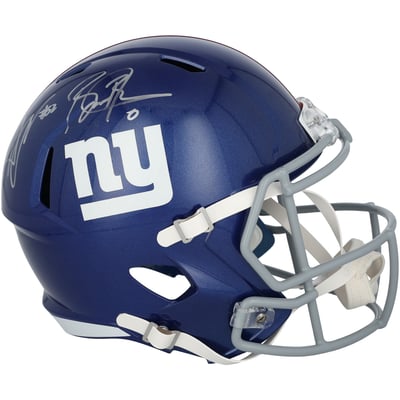 Arvell Reese & Brian Burns New York Giants Autographed Fanatics Authentic Riddell Speed Replica Helmet
