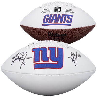 Arvell Reese & Brian Burns New York Giants Autographed Fanatics Authentic Wilson White Panel Football