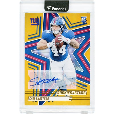 Cam Skattebo New York Giants Autographed 2025 Panini Rookies & Stars Orange #110 #80/199 Rookie Card 