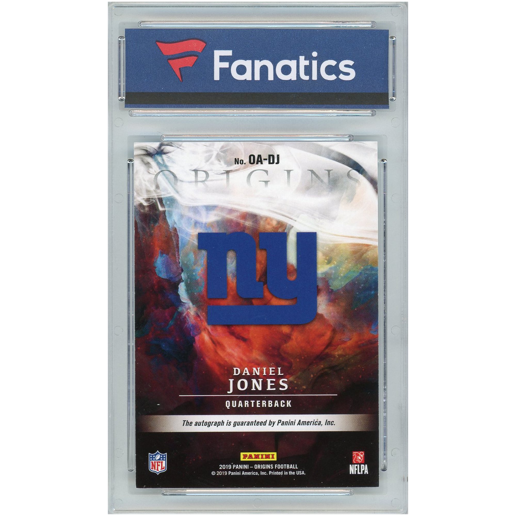 Daniel Jones New York Giants Autographed 2019 Panini Origins Blue