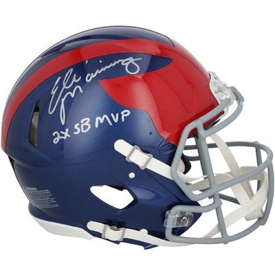 Eli Manning New York Giants Autographed Fanatics Authentic Riddell 2024 Alternate Speed Authentic Helmet with "2x SB MVP" Inscription