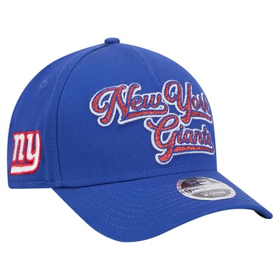 New York Giants New Era Girls Youth Glitz 9FORTY A-Frame Adjustable Hat - Royal