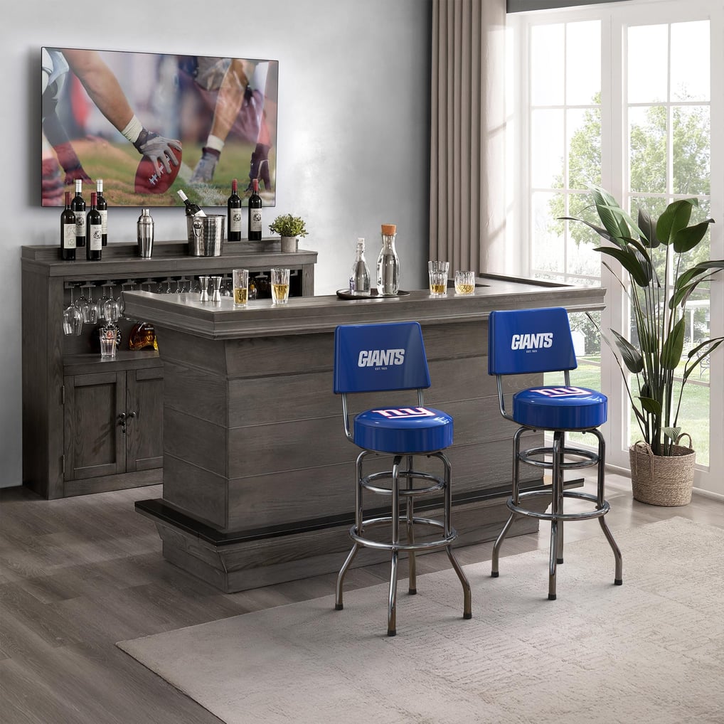 New York Giants Imperial Chrome Bar Stool - Blue