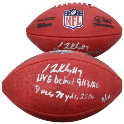 Isaiah Likely New York Giants Autographed Fanatics Authentic Duke Full Color Football with Multiple Inscriptions - Limited Edition of 10