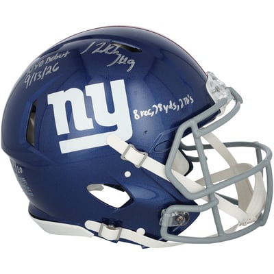Isaiah Likely New York Giants Autographed Fanatics Authentic Riddell Speed Authentic Helmet with Multiple Inscriptions - Limited Edition #10/10