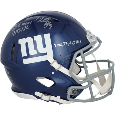 Isaiah Likely New York Giants Autographed Fanatics Authentic Riddell Speed Authentic Helmet with Multiple Inscriptions - Limited Edition of 10