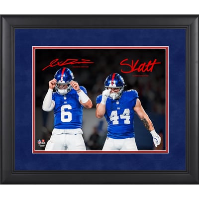 Jaxson Dart & Cam Skattebo New York Giants Facsimile Signature Fanatics Authentic Framed 11" x 14" Spotlight Photograph