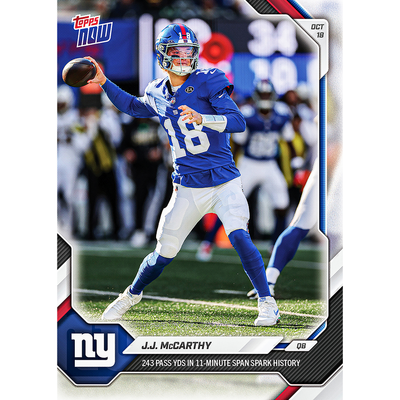 J.J. McCarthy - 2026-27 NFL Topps NOW® - Card 72