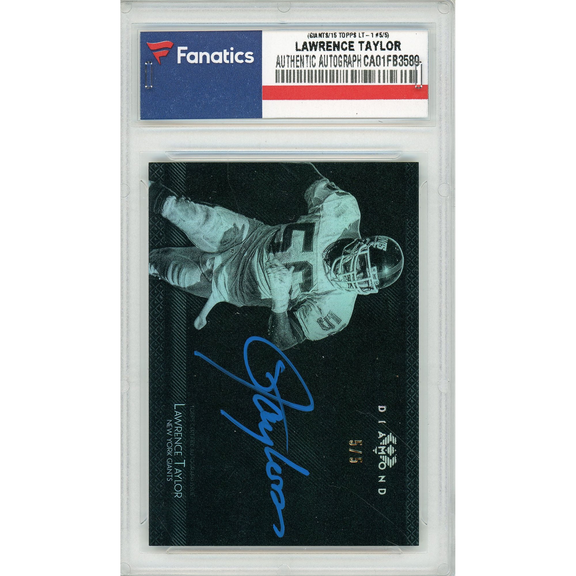 Eureka LEG英語　サインド Lawrence Taylor New York Giants Autographed 2015 Topps Diamond #LT