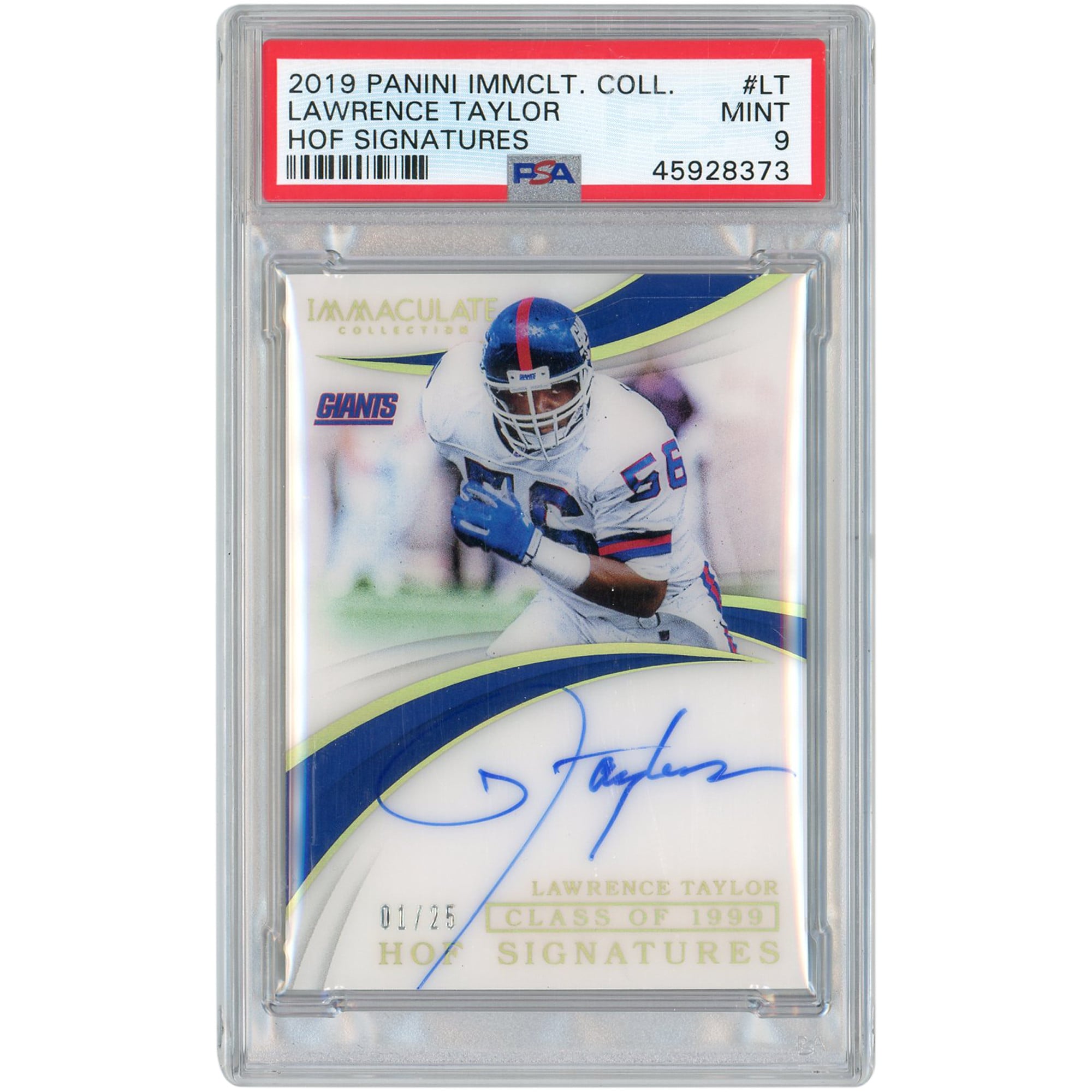 Lawrence Taylor New York Giants Autographed 2019 Panini Immaculate