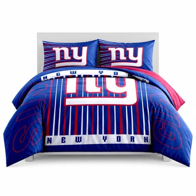 New York Giants Logo Brands Momentum 5-Piece Full/Queen Bedding Set