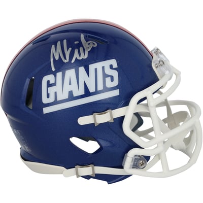 Malachi Fields New York Giants Autographed Fanatics Authentic Riddell Color Rush Speed Mini Helmet