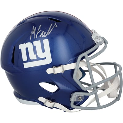 Malachi Fields New York Giants Autographed Fanatics Authentic Riddell Color Rush Speed Replica Helmet