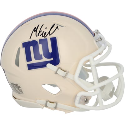 Malachi Fields New York Giants Autographed Fanatics Authentic Riddell Retro Speed Mini Helmet