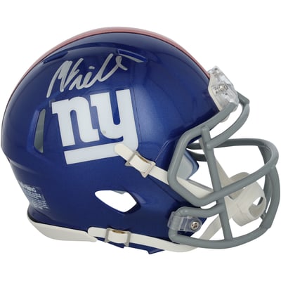 Malachi Fields New York Giants Autographed Fanatics Authentic Riddell Speed Mini Helmet
