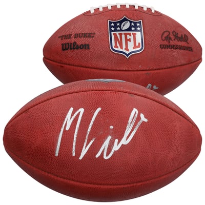 Malachi Fields New York Giants Autographed Fanatics Authentic Wilson Duke Full Color Football