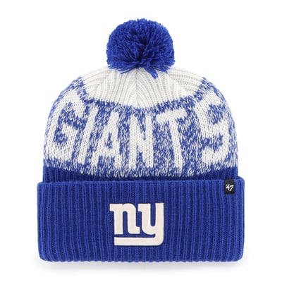  New York Giants '47  Bone Chill Cuffed Knit Hat with Pom - Royal