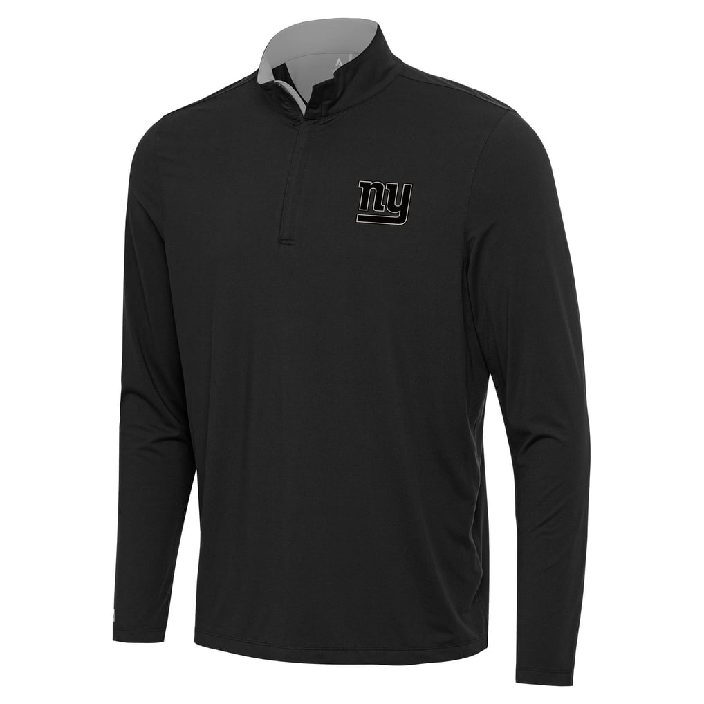  New York Giants Antigua Content Quarter-Zip Pullover Top - Black