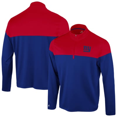 New York Giants Antigua Hinder Quarter-Zip Pullover - Royal/Red