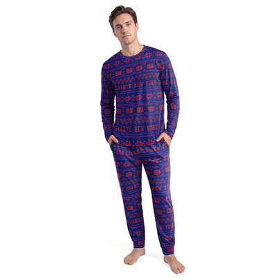 New York Giants Concepts Sport Jubilee Long Sleeve T-Shirt & Pant Set - Royal