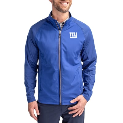 New York Giants Cutter & Buck Adapt Eco Knit Full-Zip Jacket - Royal