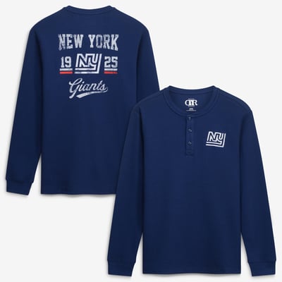  New York Giants Darius Rucker Collection by Fanatics Waffle-Knit Henley Long Sleeve T-Shirt - Royal