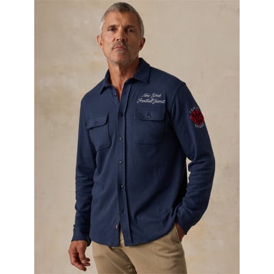 New York Giants FAHERTY Legend Sweater Button-Up Shirt - Navy