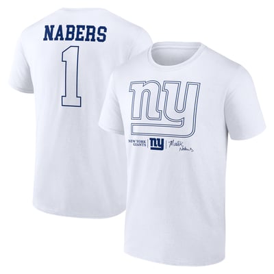 Malik Nabers New York Giants Outline Name & Number Player T-Shirt - White