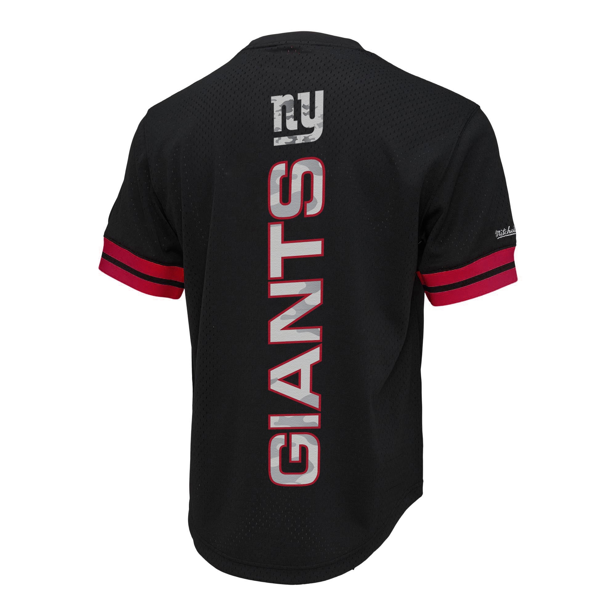 New York Giants Mitchell & Ness Camo Reflective Mesh T-Shirt - Black