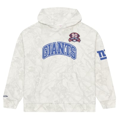  New York Giants Mitchell & Ness Ghosted Pullover Hoodie - White