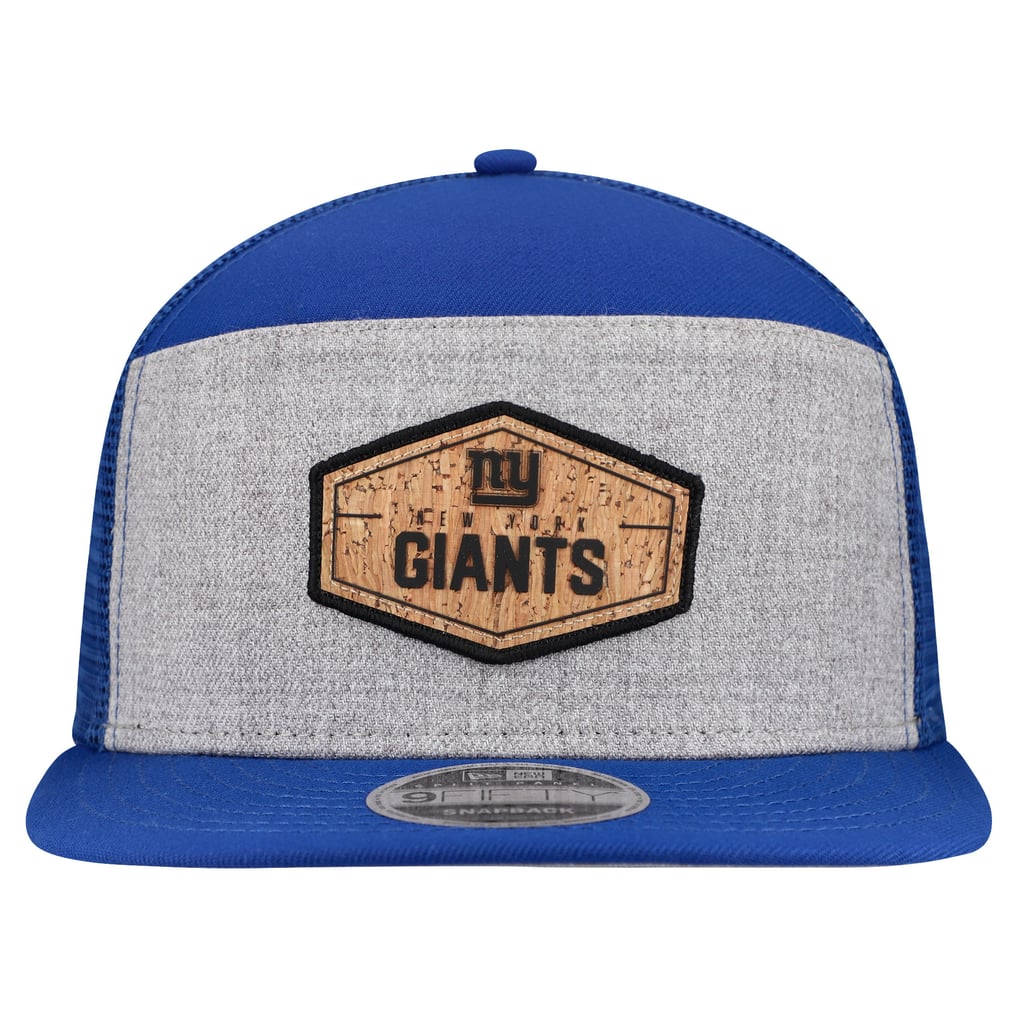  New York Giants New Era Cork Split Panel 9FIFTY Trucker Snapback Hat - Gray/Royal