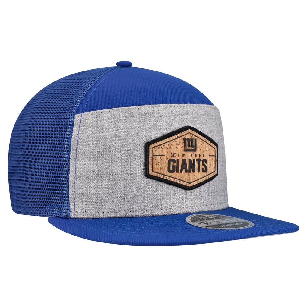  New York Giants New Era Cork Split Panel 9FIFTY Trucker Snapback Hat - Gray/Royal