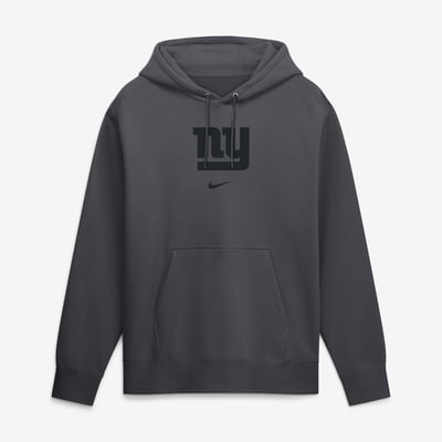  New York Giants Nike Washed Club Fleece Pullover Hoodie - Anthracite