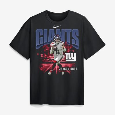 Jaxson Dart New York Giants Nike Player Graphic Max90 T-Shirt - Black