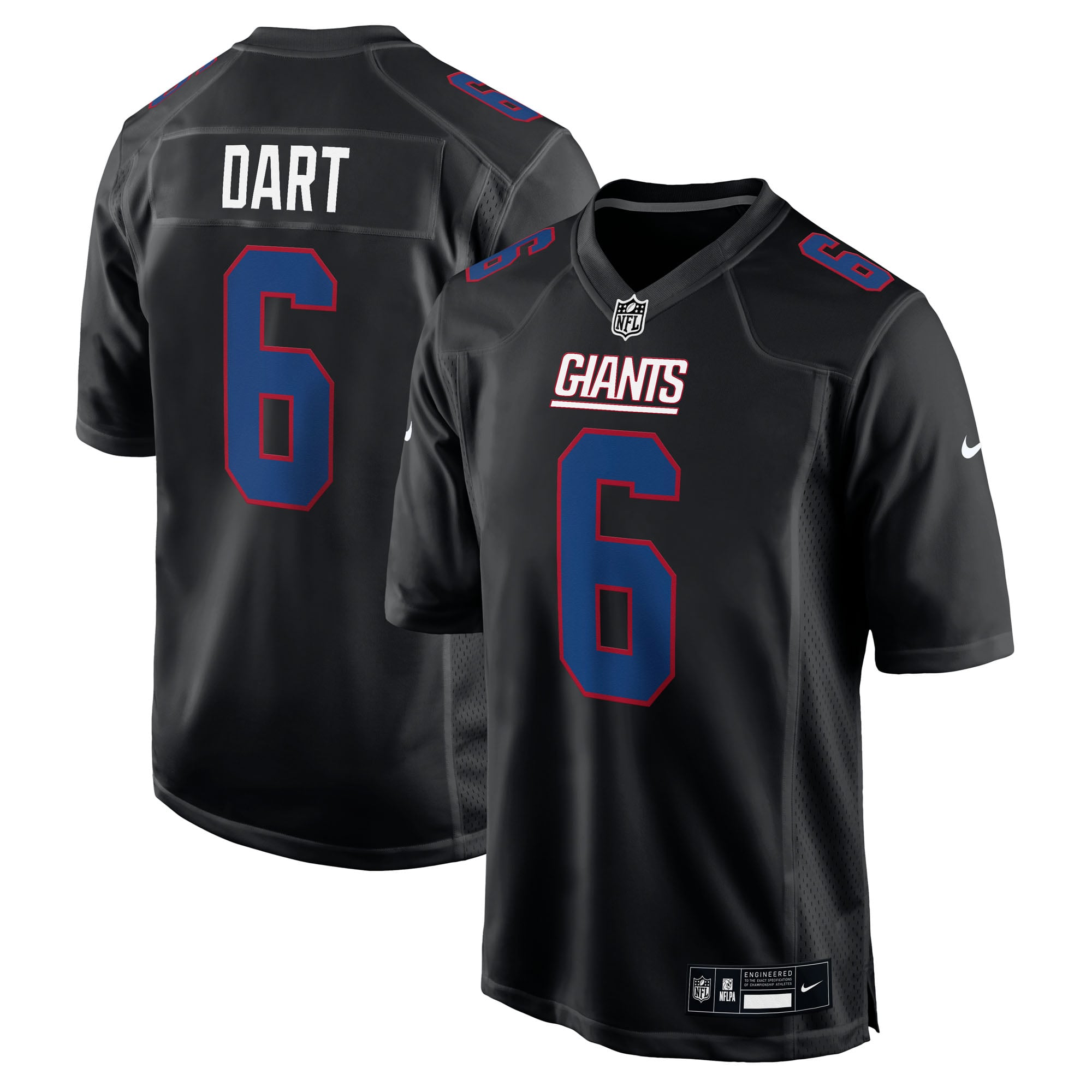 Men's NWT Jaxson Dart #6 2025 Baseball Jersey | Black Carbon/Tundra White Stitched