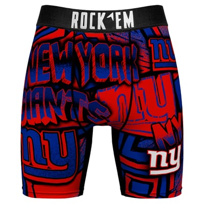  New York Giants Rock Em Sketched Out Boxer Briefs - Royal