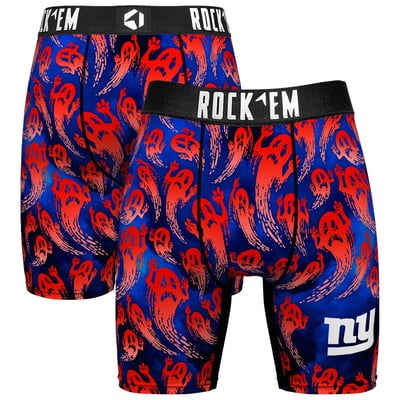 New York Giants Rock Em Socks Halloween Ghost Fade Boxer Briefs - Royal