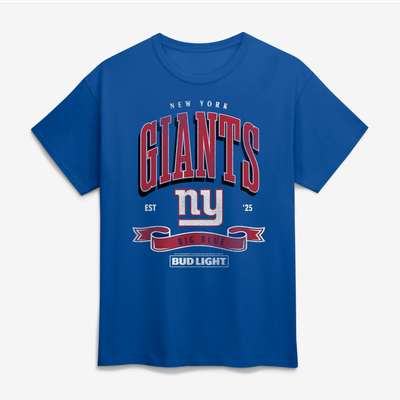 New York Giants Bud Light T-Shirt - Royal