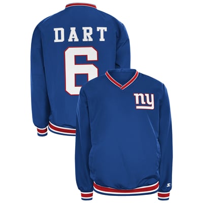 Jaxson Dart New York Giants Starter Player Layer V-Neck Pullover - Royal