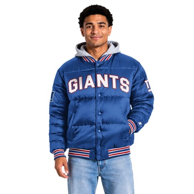 New York Giants Starter Bronx Full Snap Puffer Jacket - Royal