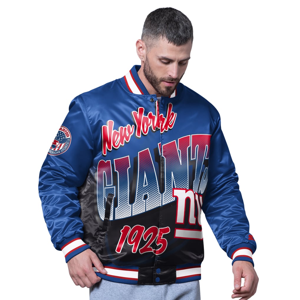 New York Giants Starter Pass Rush Varsity Full-Snap Jacket - Royal