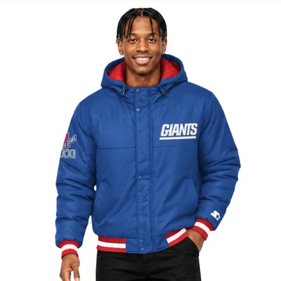 New York Giants Starter Super Bowl XXI Hooded Parka - Royal