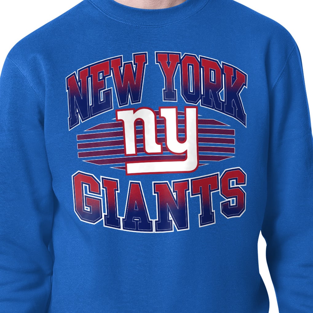 New York Giants Starter Team Grit Graphic Fleece Pullover Sweatshirt - Royal